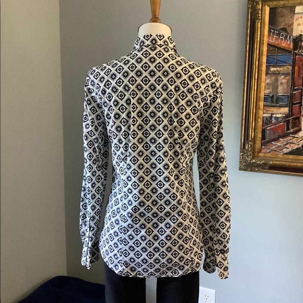 J. Crew Foulard Blue Medallion Perfect Shirt - Picture 9 of 12